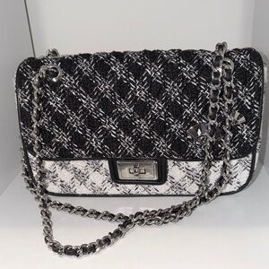 Karl Lagerfeld Tweed Shoulder Bag